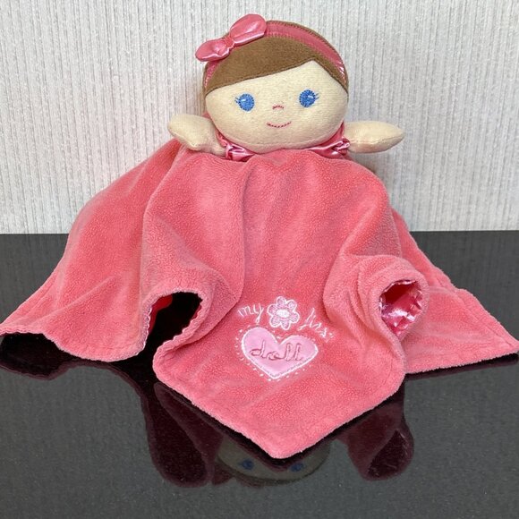 Baby Starters Other - Baby Starters My First Doll Security Blanket Lovey Coral Pink Satin Heart Rattle